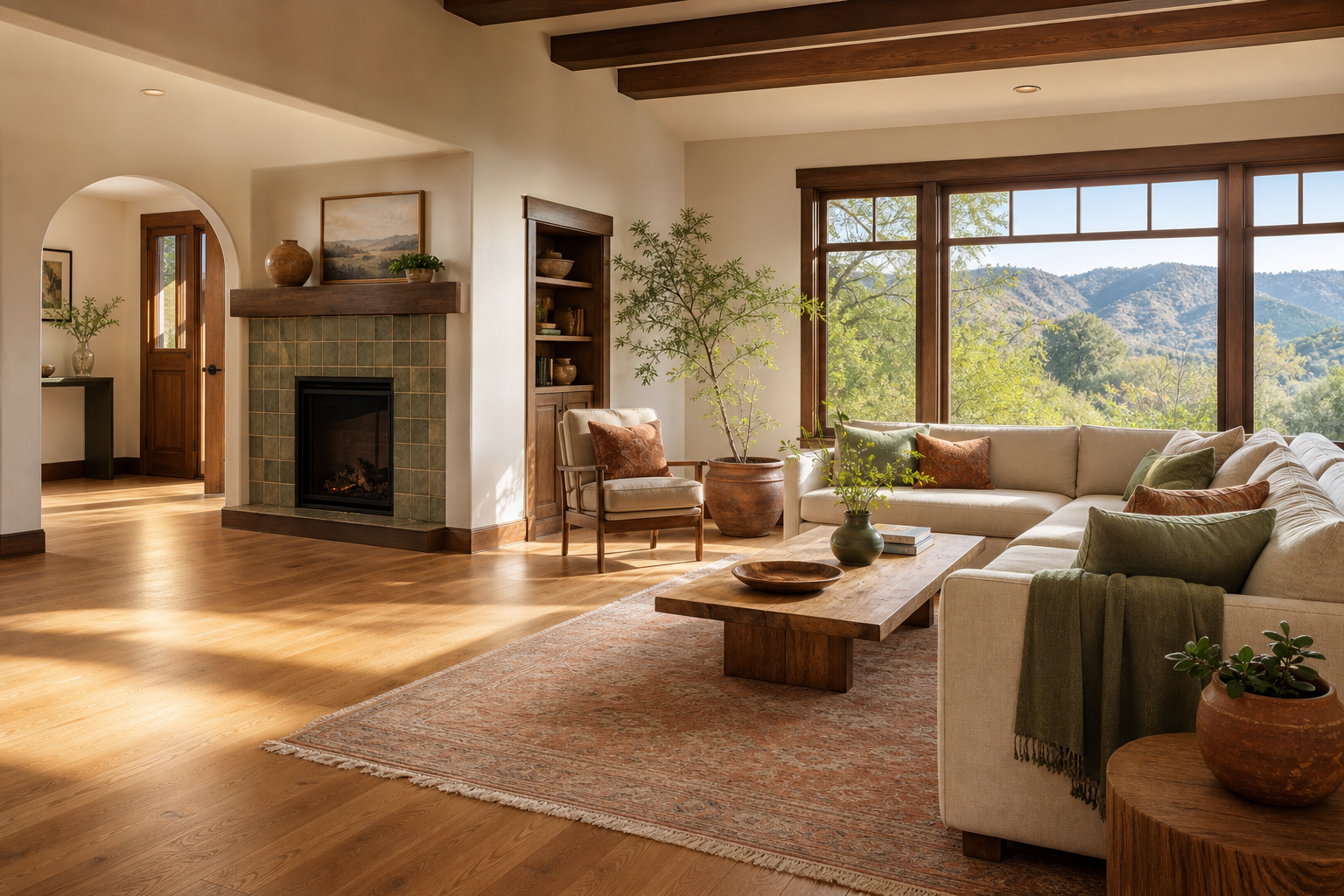 Warm, inviting home interior in the Mother Lode foothills
